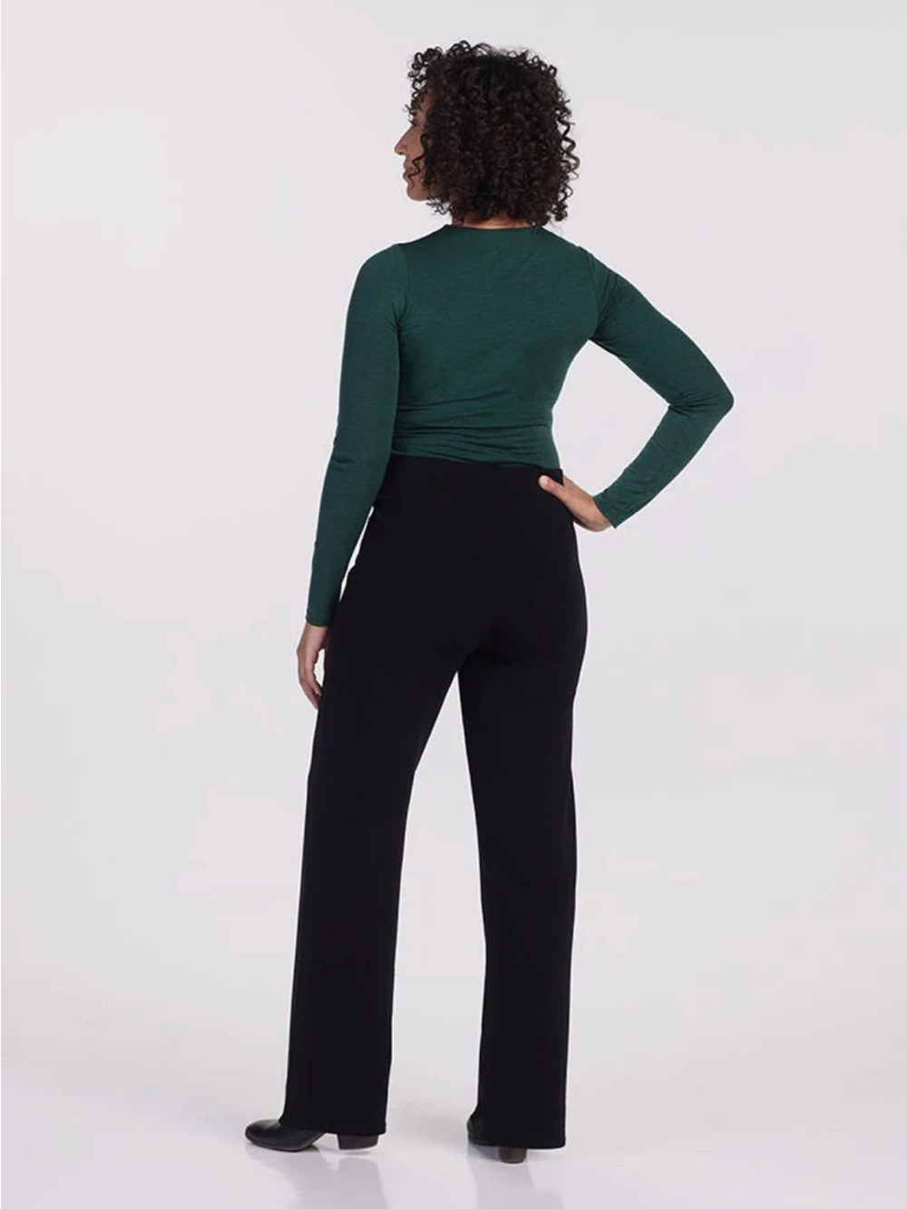 WOOLX ‘Ellie’ Wide Leg Wool Pants in Black - Picture 4 of 11